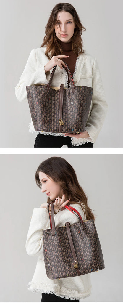 Brand New Luxury Designer High Capacity Tote Handbags for Office Women 2023 Trends Designer PVC Shopper Shoulder Shopping Bag