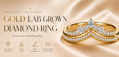 Custom Lab Grown Diamond Ring 9K 14K Gold 0.3cttw D Color VVS Clarity Engagement Promise Wedding Anniversary Ring for Women