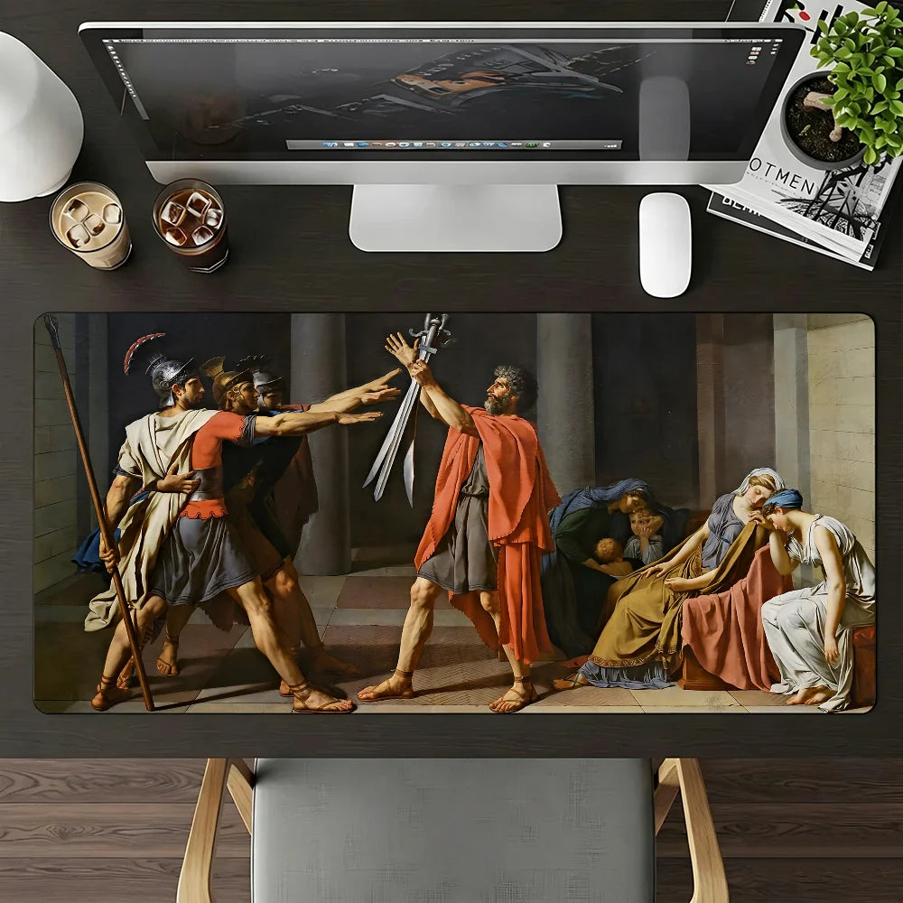 Artist J-Jacques-Louis D-David-S Mouse Pad Large Non-Slip Waterproof Mat Stitched Edge Keyboard Pad for Gaming Daily Office