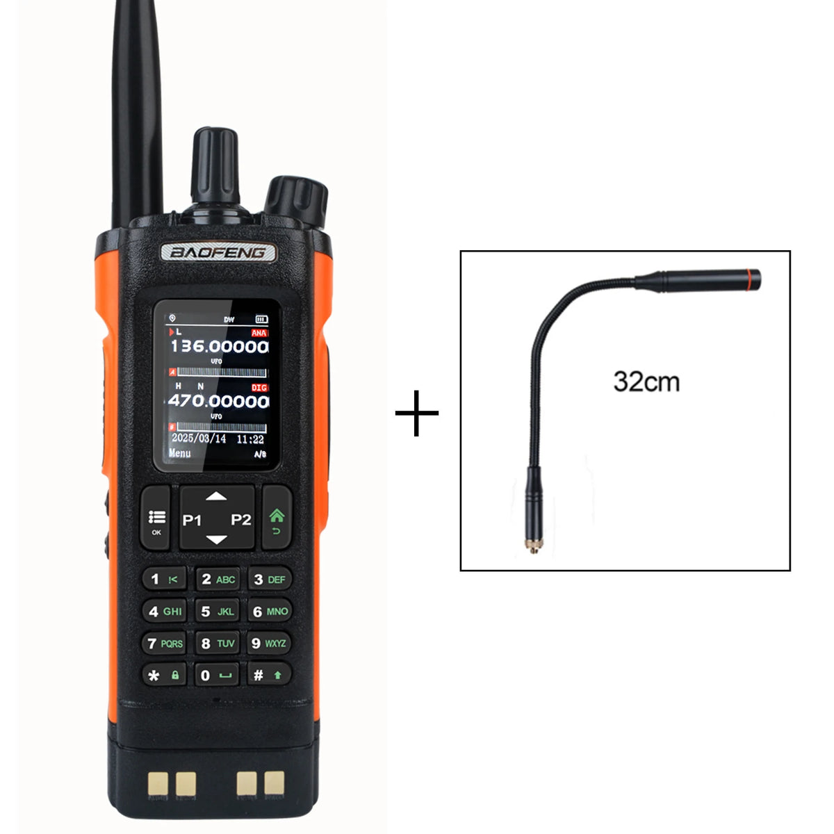 Baofeng DM-32 GPS APRS AES256 Encryption DMR Digital Analog UHF VHF Dual Band 8W Air Band FM Walkie Talkie DM-32UV