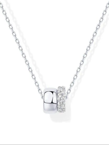 Fashion Light Luxury Diamond Double Circle Small Waist Pendant Fashion All-match Collarbone Chain Women Necklace Jewelry