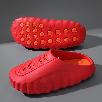 Men's Lightweight Outdoor Slippers Soft Thick Sole Breathable Sandals Non-Slip Summer Beach Slides for Casual Home Bathroom Use