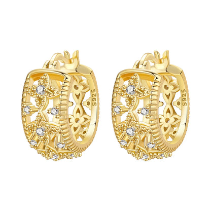 Original 925 Sterling Silver Heart Vintage Luxury Earrings Fashion 18K Gold Hoop Earrings for Women Piercing Jewelry Aretes 2026