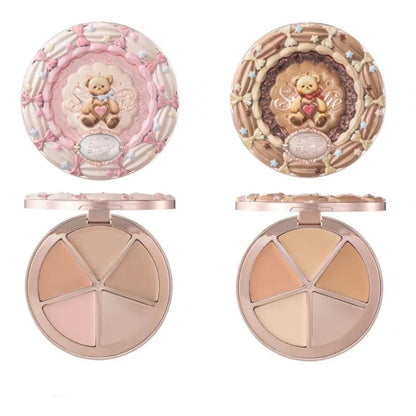 Flower Knows SWEETIE BEAR Makeup Box Gift Set All In One Perfume Shimmer Eye Shadow Palette Blush Lip Jelly Box 10 PCS