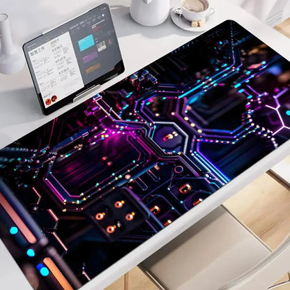 Tech Gear Circuit Large Desk Mat Mouse Pad Mouse Mat Gaming Keyboard Mat Play mat Non-Slip  Rubber PC Gaming Office Table Decor