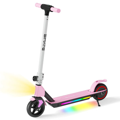 Electric Scooter for Kids Age 6-14, 130W Motor, Kick-Start Boost Scooter 8.7 Mph Speed, Foldable, Deck Lights & Dual Braking System