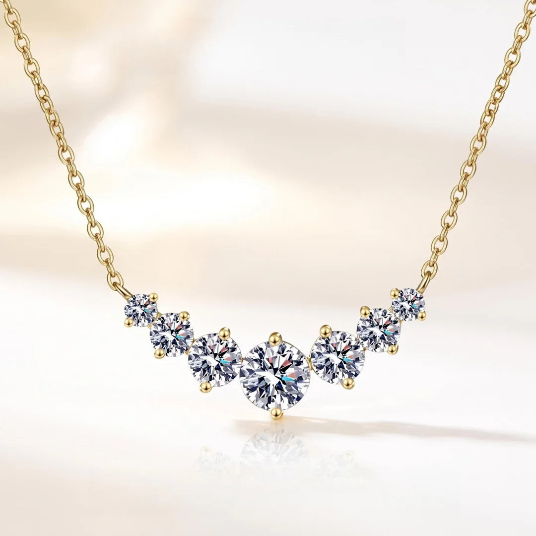2.8ct Moissanite Necklace for Woman Wedding Fine Jewely with Certificates 925 Sterling Sliver Plated 18k White Gold Necklace