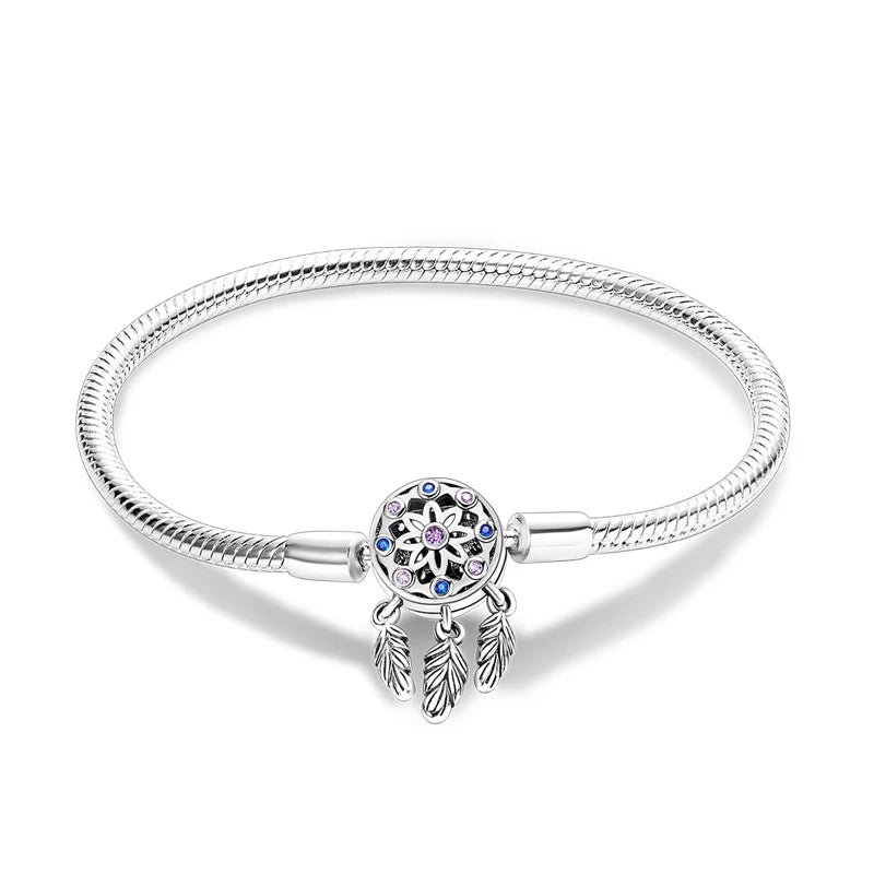 925 Sterling Silver Heart Love Snake Chain Bracelet Infinite Knot Butterfly For Women Fit Original Charms Beads Jewelry Gift