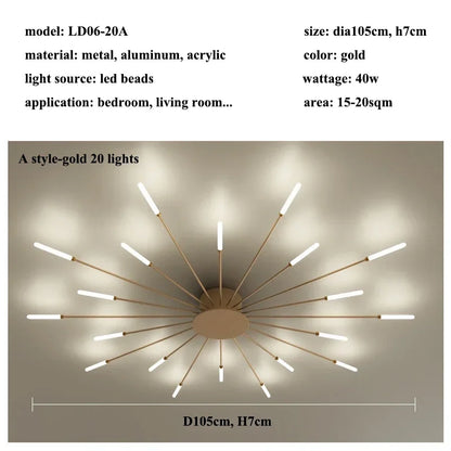 Modern Firework s Led Ceiling Lamp Creativity Living Dining Room Ceiling Chandelier Home Lighting Bedroom Light Luster Luminaire