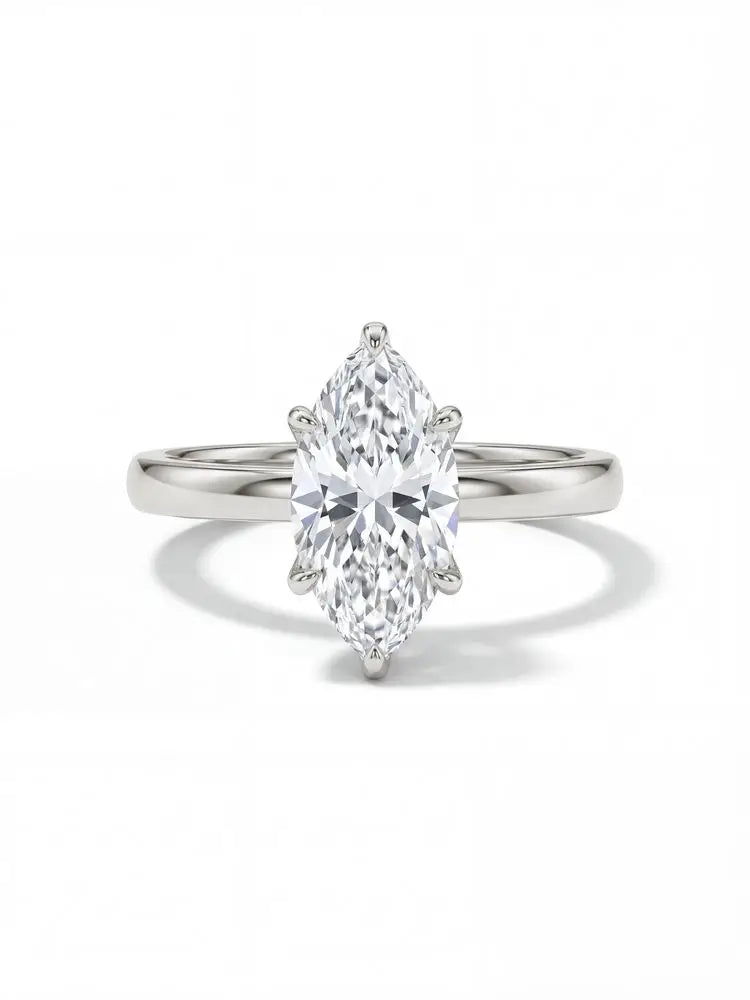 925 Sterling Silver Simple Classic 2 Carats Horse Eye Zircon Ring For Women Engagement Wedding Luxury High Quality Fine Jewelry