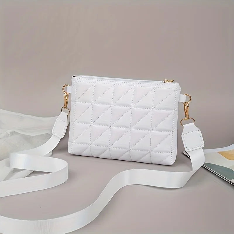 Fashionable Women's Crossbody Bag, Adjustable Shoulder Strap, Triangular Small Square Bag, Versatile Casual Chain Shoulder Bags