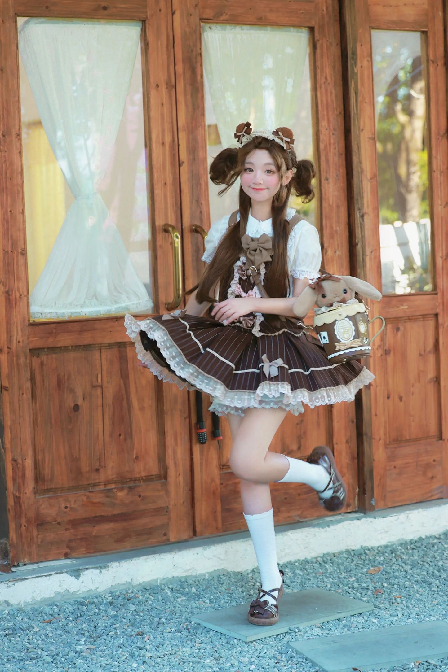Japanese Original Lolita Cartoon Cute Rabbit Plush Shoulder Bag Sweet Kawaii Jk Uniform Oblique Span Bag