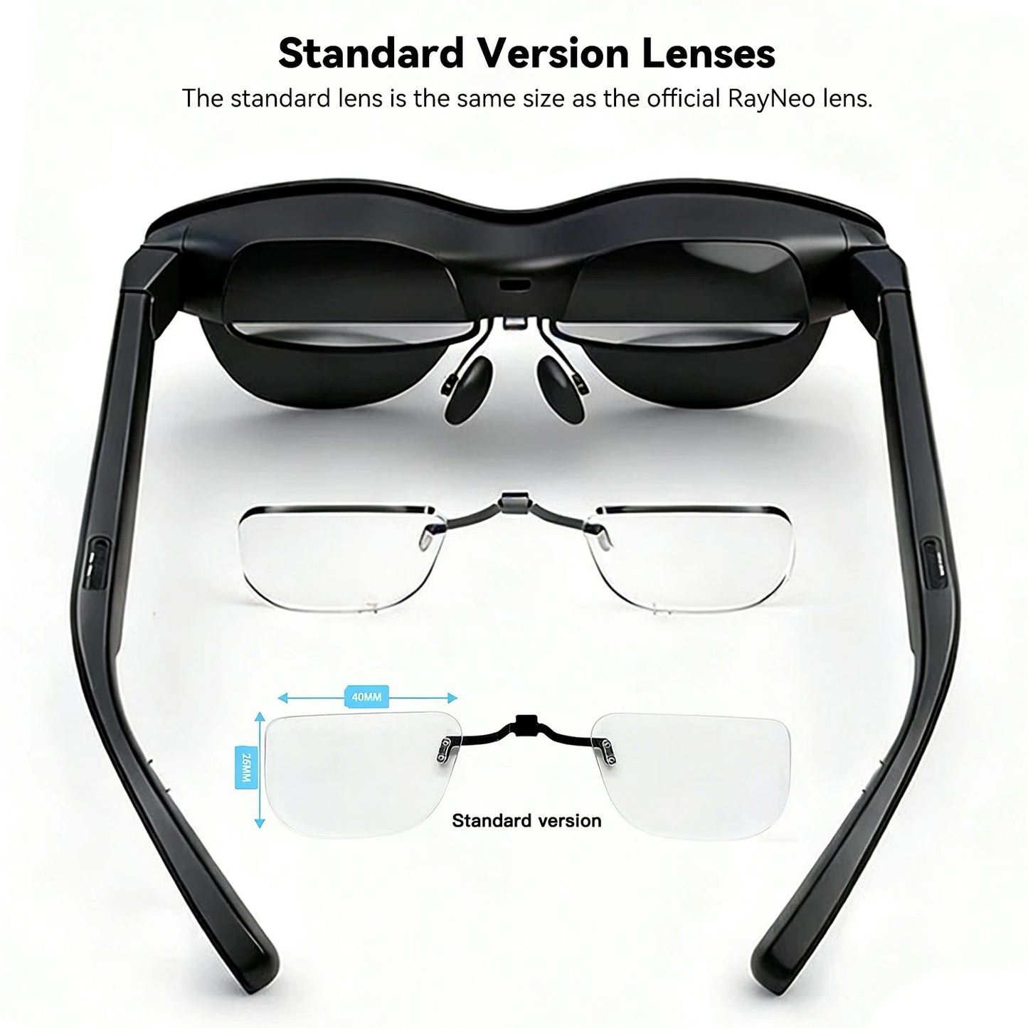 For RayNeo Air 4/Air 4 Pro/Air3S Pro/Air3/3S/Air 2S Smart Glasses Lens Custom Myopia and Hyperopia Anti-Blue Anti-glare Lenses