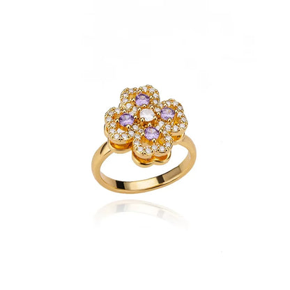 Anti Stress Anxiety Fidget Rings for Women Stainless Steel Sunflower Sun Star Spinner Ring Christmas Jewelry Gifts Dropshipping