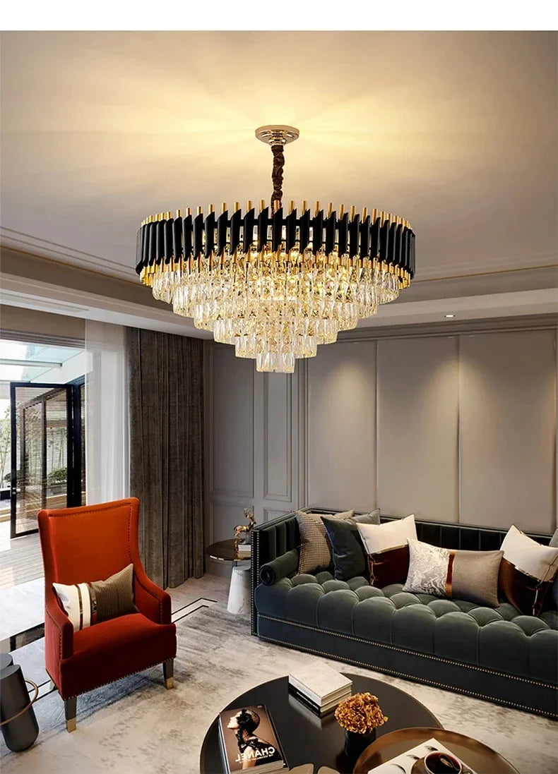 Luxury Crystal Pendant Lamp Lustre Home Decor Ceiling Chandelier Modern Dining Room Kitchen Bedroom Living Room Hanging Lights