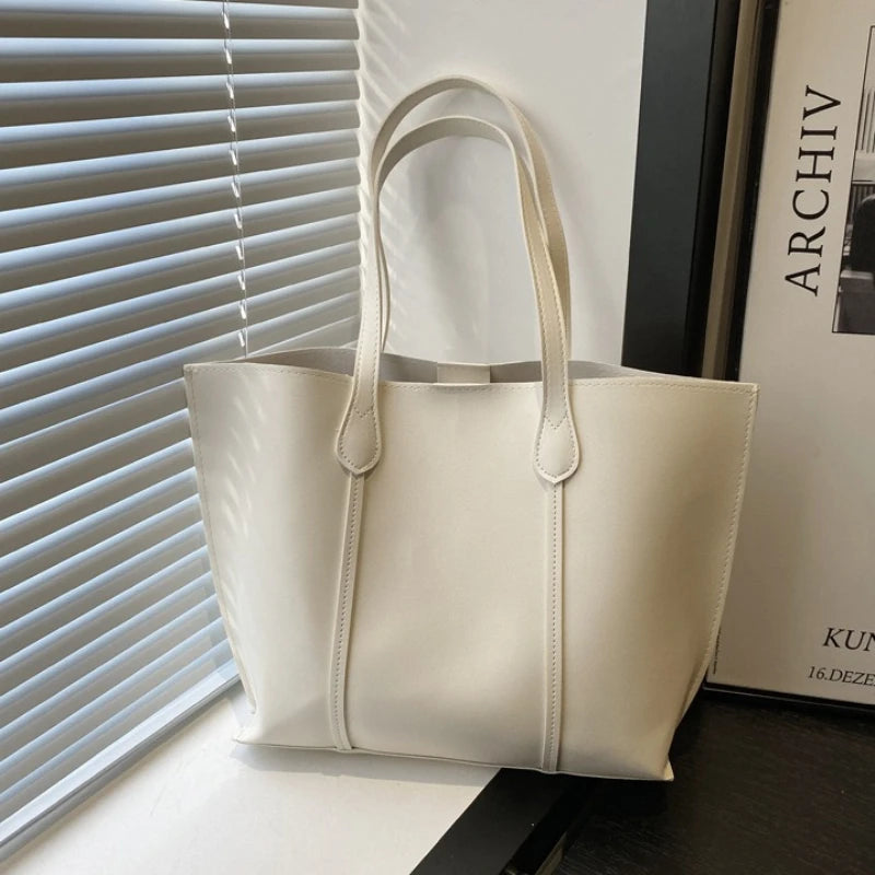 Retro Faux Leather Shoulder Bag, Large Capacity Office Commuter Handbag,Top Handle Purse Durable Work Laptop Tote Bags for Women