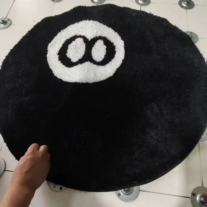 Creative 8 Ball Rug Indoor Home Decoration Spooky Halloween Gifts 8 Ball Accent Round Tufting Soft Rug Horror Movie Mat