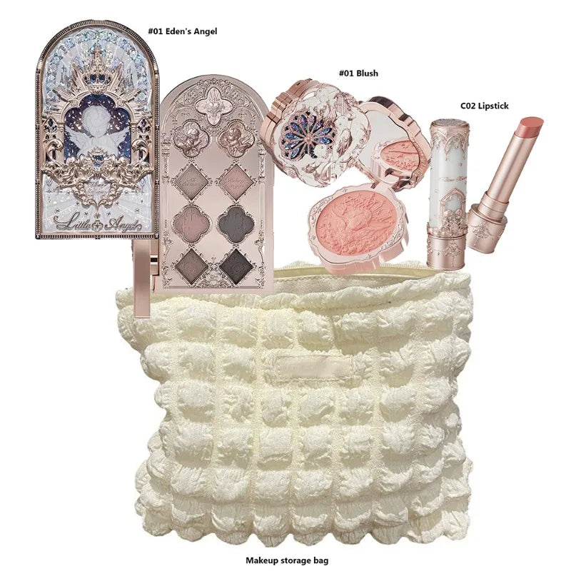 Flowerknows Makeup Set Gift Kit Shimmer Full Box Blush Long Lasting Velvet Lip Cream with Bag Kit De Maquiagem