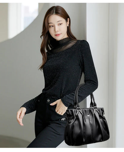 Genuine Casual Tote Bag Luxury Handbags For Women Designer Purses and Handbag High Quality Soft Leather Commuting Hand Bags