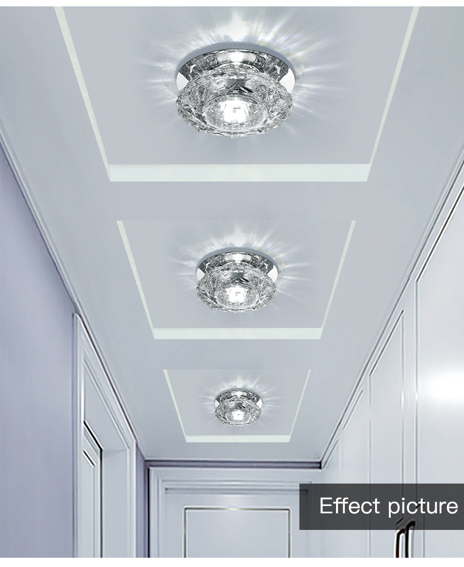 Aisle Flush LED Ceiling Lamp Living Room Crystal Corridor Aisle Lights LED Ceiling Lights Luces Front Techo Balcony Lamp Porch