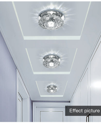 Aisle Flush LED Ceiling Lamp Living Room Crystal Corridor Aisle Lights LED Ceiling Lights Luces Front Techo Balcony Lamp Porch