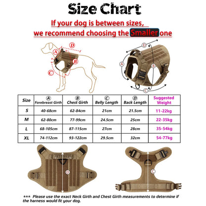 Dog Harness for Large Dogs Leash Collar Molle Pouch Military Harnesses French Bulldog Pet Tactical Training Vest Dog Accessories