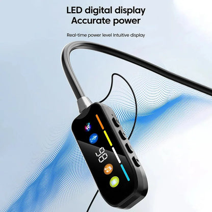 KEBIDUMEI Bluetooth 5.4 Headphones with Screen Neckband Earphones Wireless Headsets HiFi Stereo Sports Earbuds Support TF Card