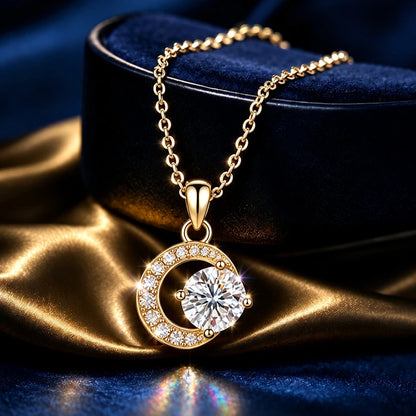 Women's Moissanite Pendant Necklace D Color VVS1 Halo Design S925 Silver Jewelry with GRA Certificate Wedding Birthday Gift