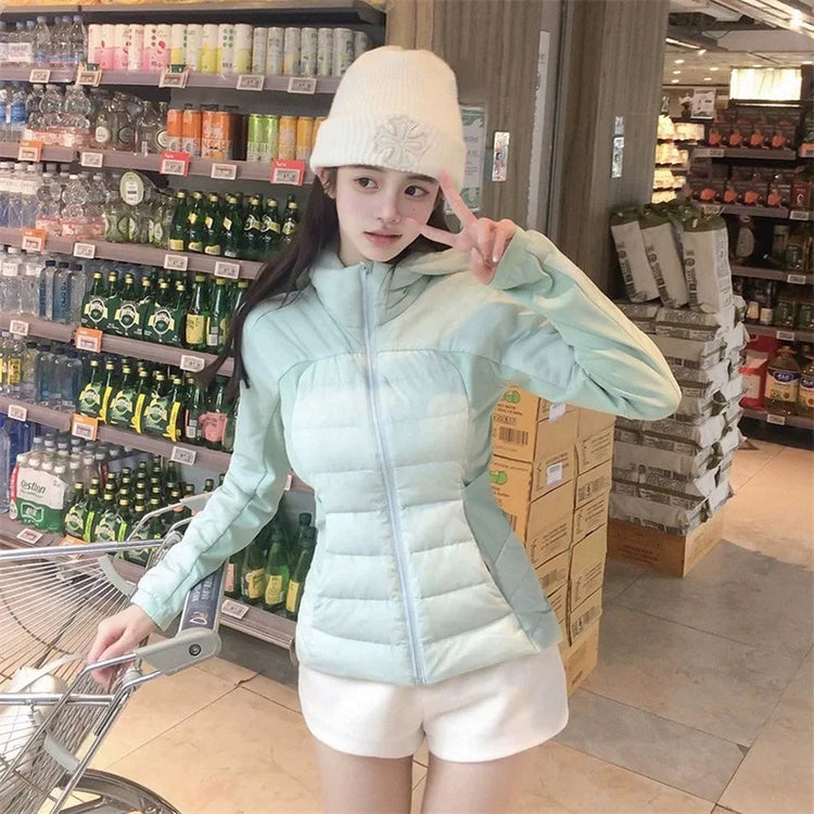 Women's Down Jacket Lightweight Padded Quilted Short Slim Fit Long Sleeve Fall Winter Fashion Classic  Warm Hot New Chic Coats