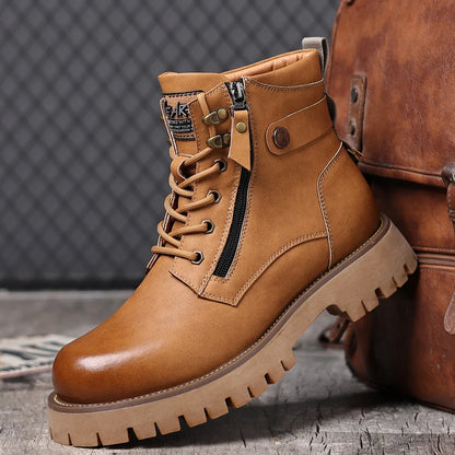 Men's Works Boots Spring Autumn Anti-slip Waterproof Male Sneakers Desert Tactical Boots Outdoor Travel Wear-resistant Man Shoes