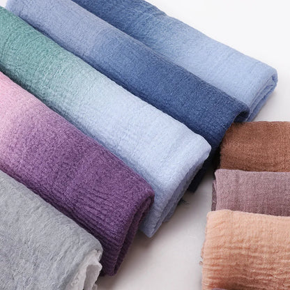 180*90cm Gradient Cotton Linen Women Muslim Hijab Scarf Woman Islamic Arab Shawl Wrap Head Scarves Ready To Wear Headscarf