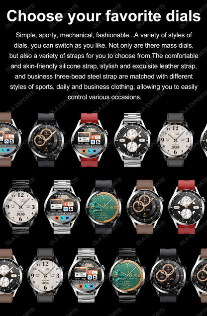 2025 New Smart Watch Men Women GPS 1.36'' AMOLED Touch Screen Smartwatch Heat Rate Monitor BT Call Sport Smart Watches Men Women