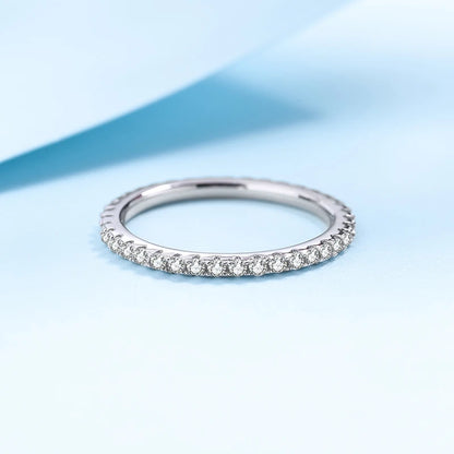 Moissanite Ring 100% Pass Diamond Tester Pen Matching Wedding Diamond Band for Women 925 Sterling Silver Female Single Tail Ring
