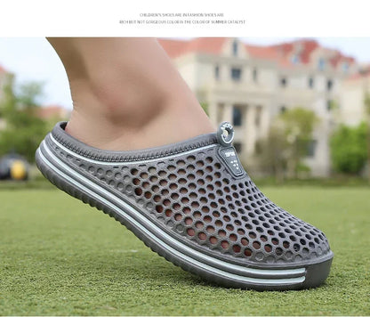 Men Shoes 2024 Beach Slippers Unisex Hollow Out Casual Women Beach Sandal Flip Flops Shoes Non-slip Size 36-45 Mens Slippers