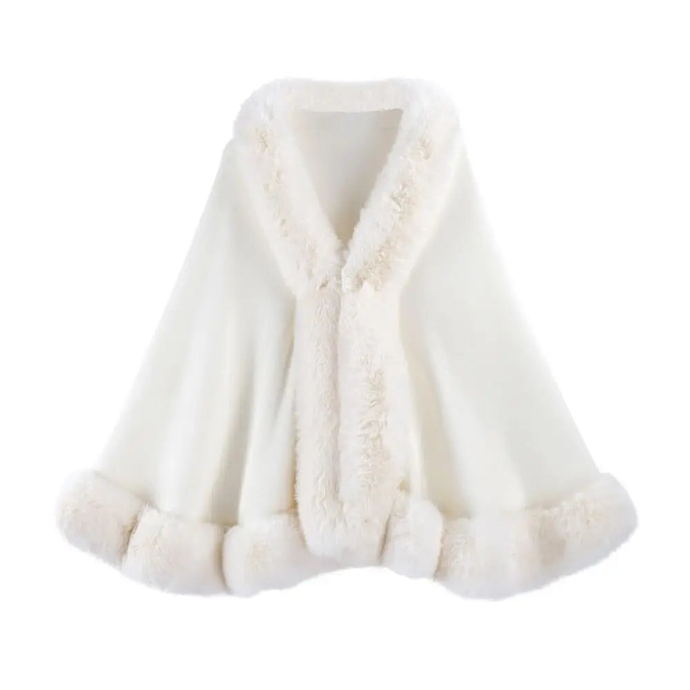 Women Winter Warm Shawl Thicken Coat Cardigan Cape Cloak Outer