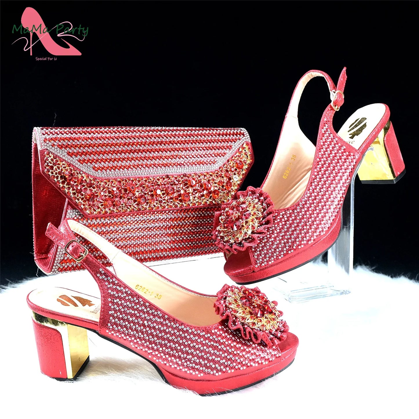 Mature Italian Women Shoes Matching Bag Set in Green Color 7 CM Comfortable Heels with Plaform Elegant Peep Toe Sandals