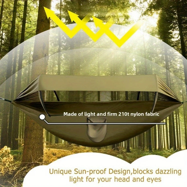 New Arrival Outdoor Double Hammock with Anti-flip Design, Automatic Speed Open Swing, Mosquito Net, Sunshade Canopy