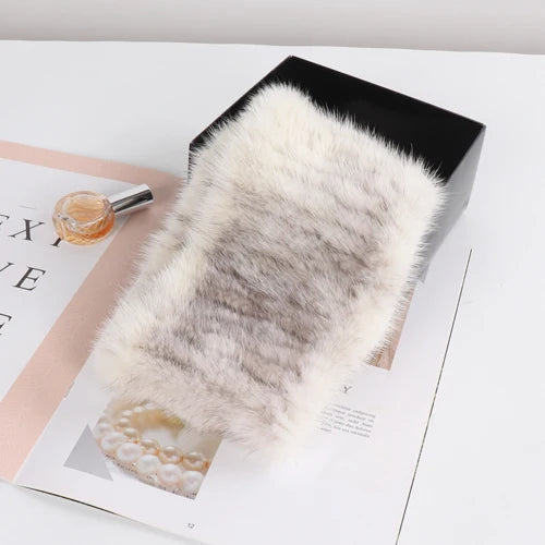 Winter Outdoor Female Knitted Real Mink Fur Ring Scarf Women Warm Good Elastic Genuine Mink Fur Wrap Scarves Lady Fur Headbands