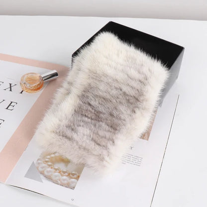 Winter Outdoor Female Knitted Real Mink Fur Ring Scarf Women Warm Good Elastic Genuine Mink Fur Wrap Scarves Lady Fur Headbands