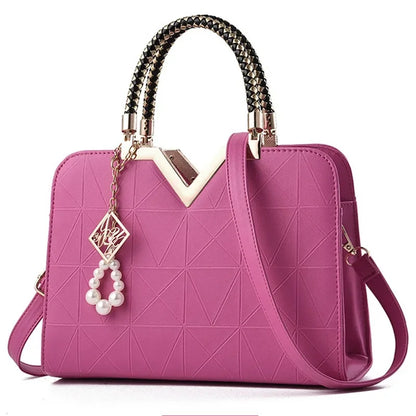 Women Handbag Patchwork Shoulder Messenger Office Work PU Leather Female Bag Ladies Luxury Fashion Elegant