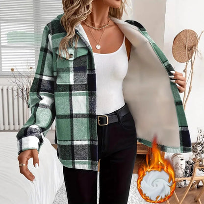 2025 Women's Winter Coats Fleece Casual Jackets Printed Shirts New Women's Outerwear Tops  Casual Hooded Jacket Baseball Jacket