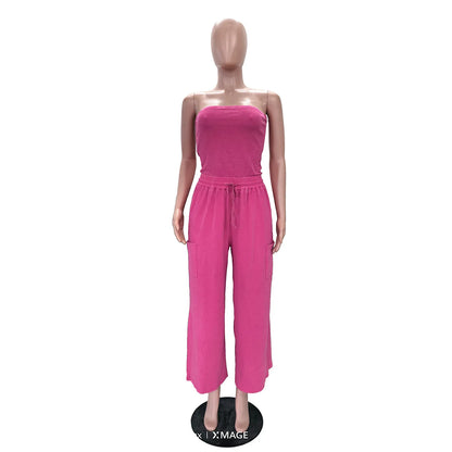 Jumpsuits Women One Piece Sleeveless Strapless Overalls Long Pants Elastic Waist Rompers Y2k Streetwear Jumpsuit Work 2026