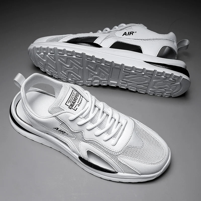 Summer Men Hollow Sandal Sneakers Breathable Mesh Platform Quick-Dry Casual Walking Shoes Non Slip Light Outdoor Beach Trainers