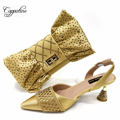 Fuchsia Women Shoes And Bag Set African Ladies Pumps Match With Handbag Sandals Clutch Fashion Escarpins Femmes Sandales CR838
