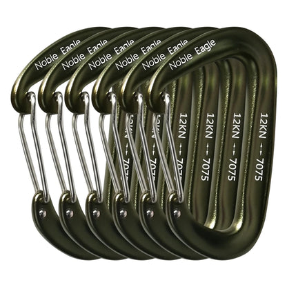 6Pcs 12kn Carabiner Set D Ring Heavy Duty Aluminum Tactical Carabiners Clips Camping Hiking Climbing Hook Hammock Outdoor Gear