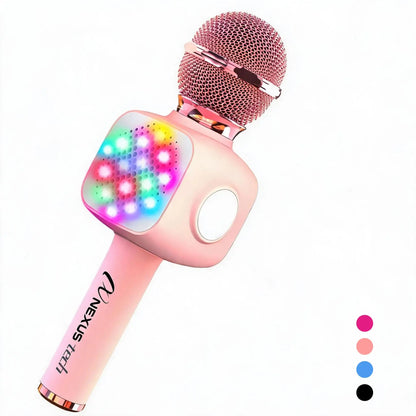 Wireless Bluetooth 5.2 Karaoke Microphone Portable Speaker Voice Changer RGB LED Premium Party Entertainment Singing Machine TWS Kids Adults Gift