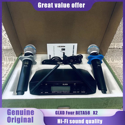Original GLXD Four Microphone Set with Imitation Whistling Sound Dual Microphones and FM Receiver