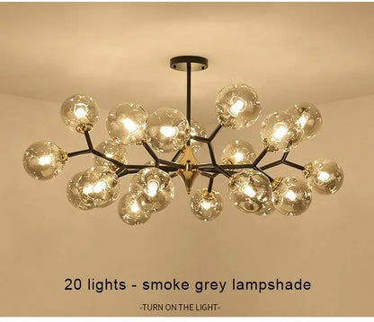 Nordic Glass Ball Lamp Modern Led Ceiling Chandelier Living Room Bedroom Kitchen Dining Room Home Decor Pendant Light Fixture