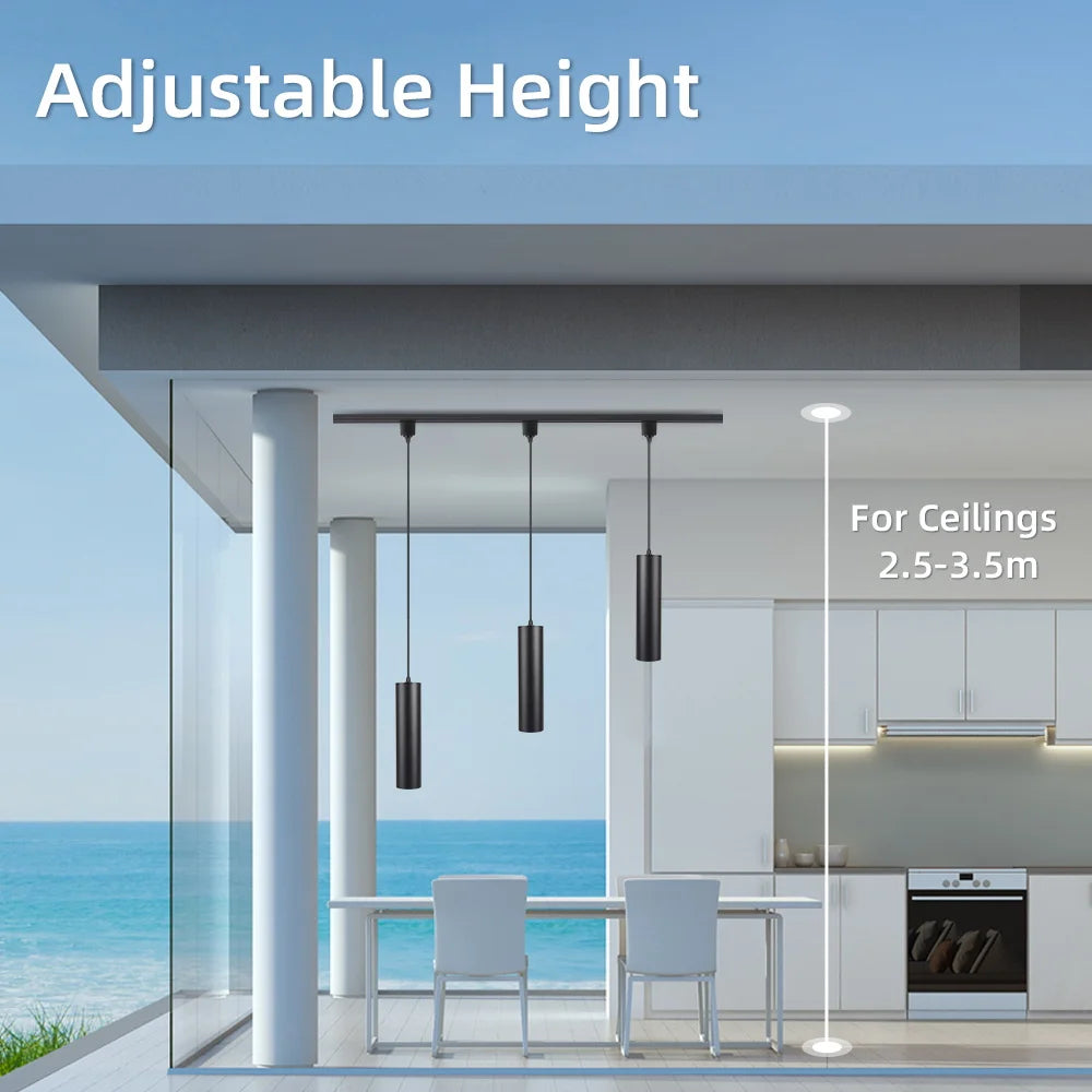 LED Track Pendant Lights 110-265V Chandelier Kitchen Led Ceiling Spotlight Dining Room Hanging Lamps For Living Room Home Decor