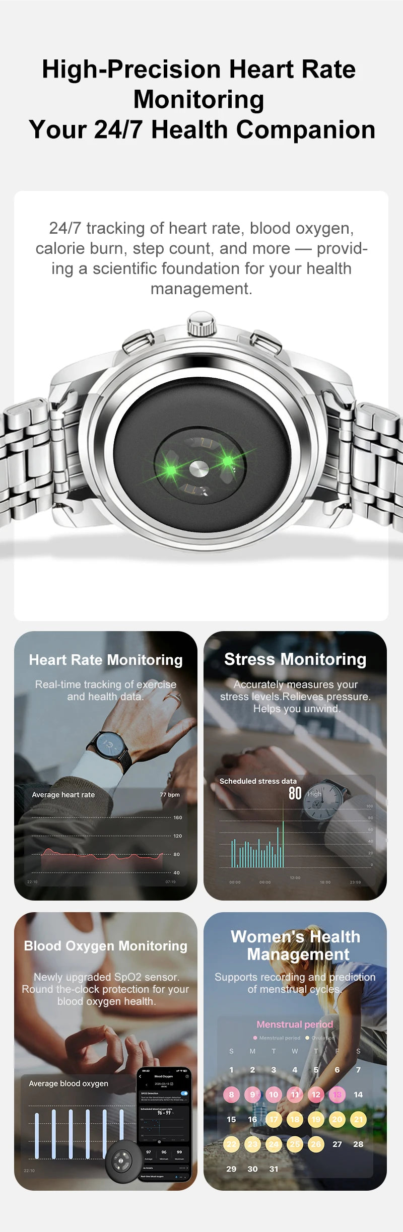 Watch AI Health Patch, Turn Any Watch Into A Smart Watch, Smart AI Health Detection Device for Regular Watches, Multi Functions